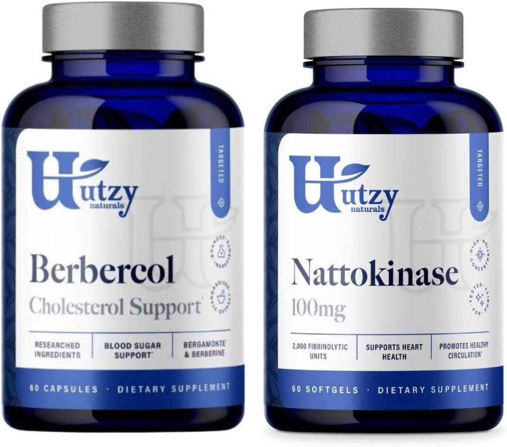 Utzy Naturalsメタボリックサポートバンドル | Nattokinase 100 mg と Berbecol 500 mg