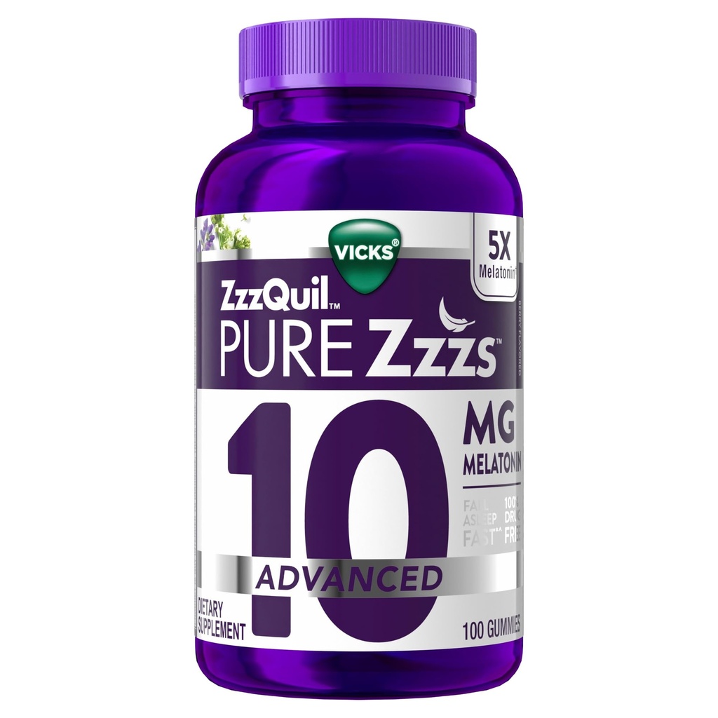 ZzzQuilの純粋なZzzsの高度のMelatoninのグミ、Melatonin 10mgの睡眠の援助、Chamomile及びラベンダーと、Melatoninの睡眠のグミ、大人のための睡眠の援助、Berryの好まれる、100の睡眠のグミ