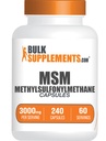 BulkSupplements.com MSMカプセル - Methylsulfonylmethane、MSM 3000mg - ジョイントサプリメント、グルテンフリー、サービングあたり4カプセル、240カウント(パッケージ1)