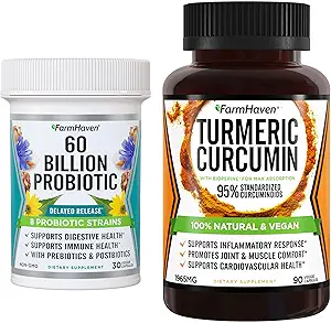 FarmHaven Turmeric Curcumin with BioPerine Black Pepper and 60 Billion CFU Probiotic