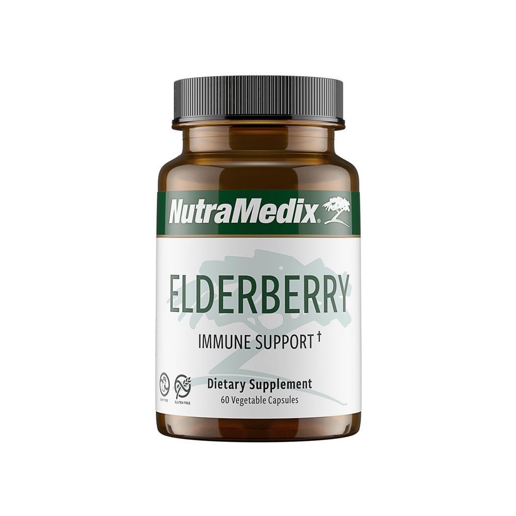 NutraMedixエルダーベリー抗酸化剤サプリメントカプセル - エルダーベリーエキスは、健康的な炎症反応、毎日の免疫サポート、および腸の健康(60カプセル)を促進する