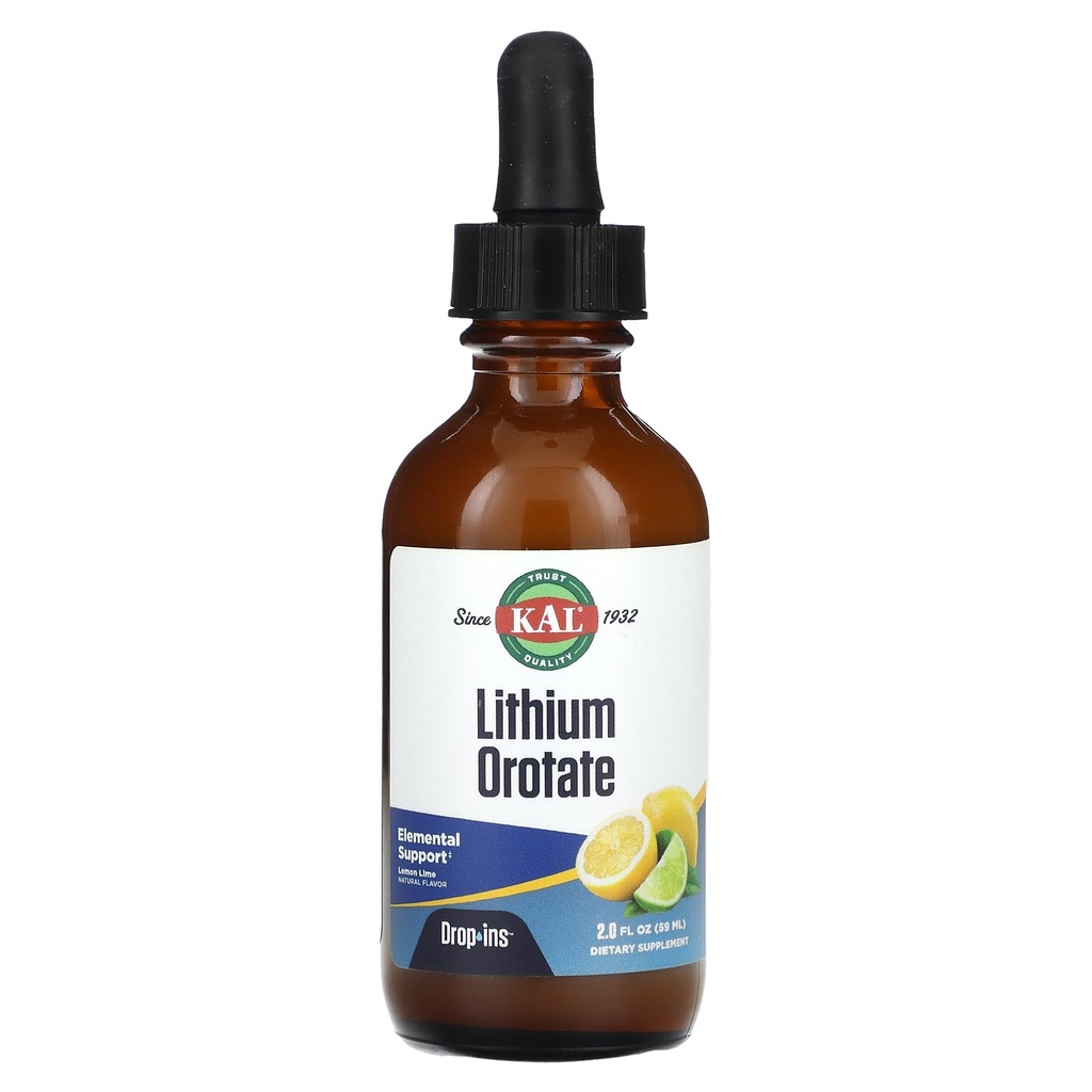 リチウムオロットドロップ、レモンライム、2 fl oz(59 ml)、KAL