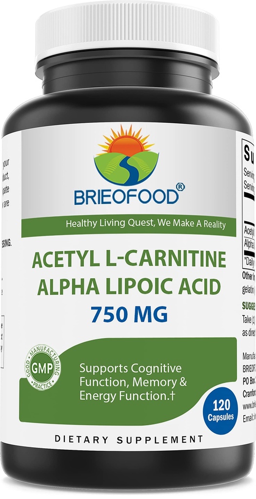 BrieofoodのアセチルLカルニチンのアルファリポ酸(ALA ALC) 750のmg 120のカプセル