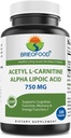 BrieofoodのアセチルLカルニチンのアルファリポ酸(ALA ALC) 750のmg 120のカプセル