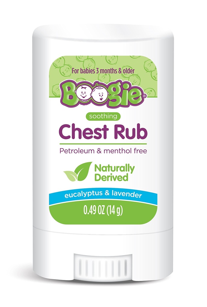 Boogie Chest Rub Stick for Soothing Edward, Petroleum-Free, USDA Organic, Naturally Derived, Soothing Eucalyptus and Lavender, 0.49 oz (パッケージ 1)