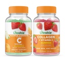 生みやすいビタミンC 1050mg +コラーゲン&ビタミンC、グミーズバンドル - 偉大な味付け、ビタミンサプリメント、グルテンフリー、GMOフリー、Chewable Gummy