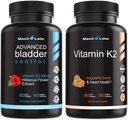 Advanced Bladder Control Supplement for Women & Men 60 Caps + Vitamin K2 Supplement - Full Spectrum Vitamin K2 MK7, MK4 & Calcium - 90 Capsules
