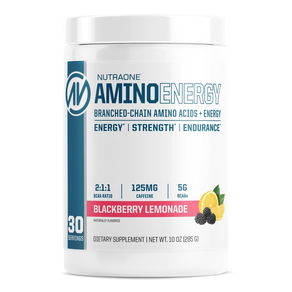 NutraOne のアミノ酸エネルギー BCAA の粉のカフェインの分岐させたチェーン アミノの酸と前ワークアウトの補足は燃料を助け、回復します* (ベリーLemonade - 30 のサービング)