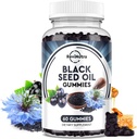 黒い種のオイルのグミ-Organicの風邪は蜂蜜、ビタミンB6、C、D3、Turmeric、Pomegranate、サポート免除、Digestion、頭脳機能、毛及び皮-60のグミッシュが付いているNigella Sativaの黒の種油を押しました