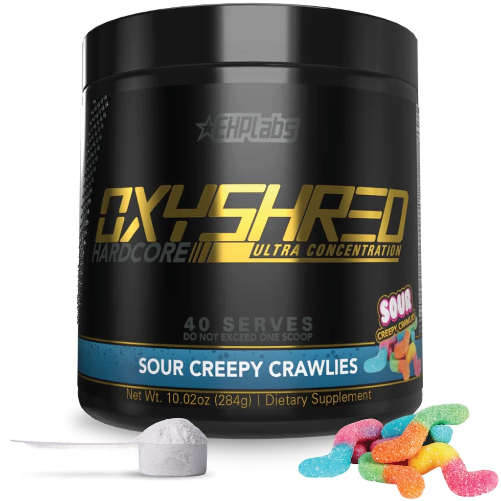 EHP Labs OxyShredハードコアスーパードシードプレワークアウトパウダー - Lグルタミン&アセチルLカルニチン、エネルギーブーストドリンク - カフェインの275mg - サワークローリー、40サービング
