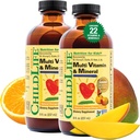 CHILDLIFE Essentials Kids Multivitamin & Mineral - Vitamins for Kids, Liquid Multivitamin for Toddler & Baby - Natural Orange & Mango, 8 Fl Oz (Pack of 2)