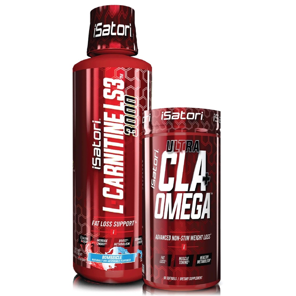 iSatori L-Carnitine LS3 Bombsicle 3000mg (32 サービング) & iSatori Ultra CLA (90 Softgels)
