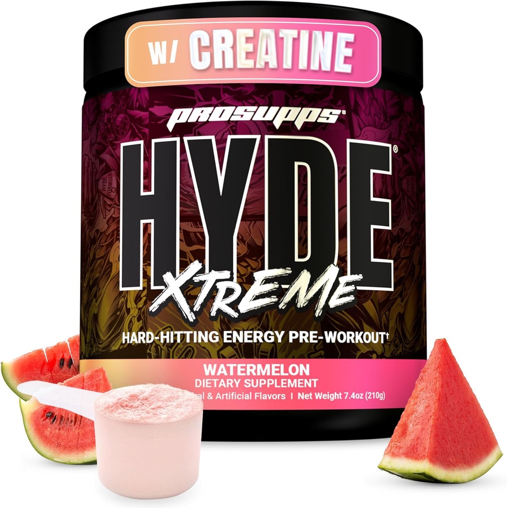 PROSUPPS Mr. Hyde Xtreme Pre Workout Powder with Cretine, Beta Alanine & Caffeine – エクストリームエネルギー, ポンプ, フォーカス&パフォーマンス - フィットネス&フィットネス 男性&女性のためのジムサプリメント (スイカ, 30 サービング)