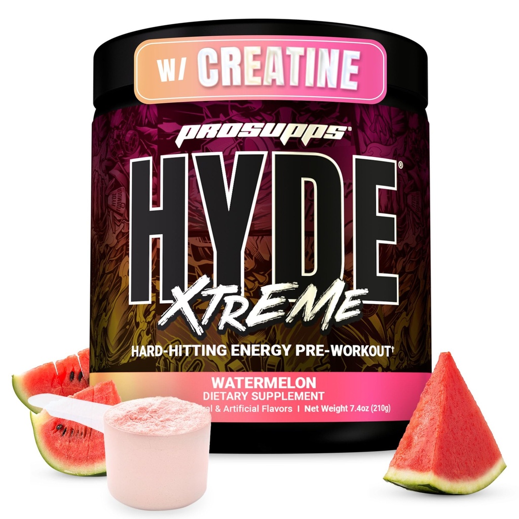 PROSUPPS Mr. Hyde Xtreme Pre Workout Powder with Cretine, Beta Alanine & Caffeine – エクストリームエネルギー, ポンプ, フォーカス&パフォーマンス - フィットネス&フィットネス 男性&女性のためのジムサプリメント (スイカ, 30 サービング)