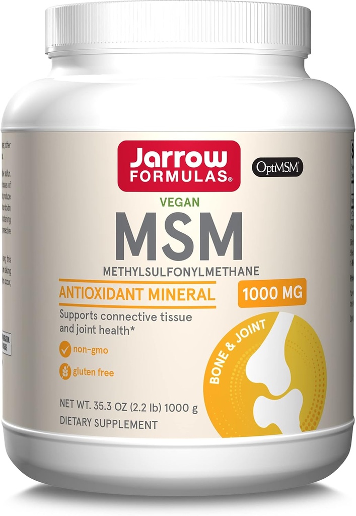 Jarrow Formulas® MSMパウダー、Methylsulfonylmethane、1,000mg、酸化防止ミネラル、共同健康の補足および皮サポート、2.2ポンド、およそ。 1000 のサービング