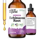 ワイルド&オーガニックEchinaceaドロップ - Echinacea Angustifoliaの免疫サポートサプリメント - 液体ルート抽出物 - ビーガン、砂糖&アルコールフリー - 4 fl oz