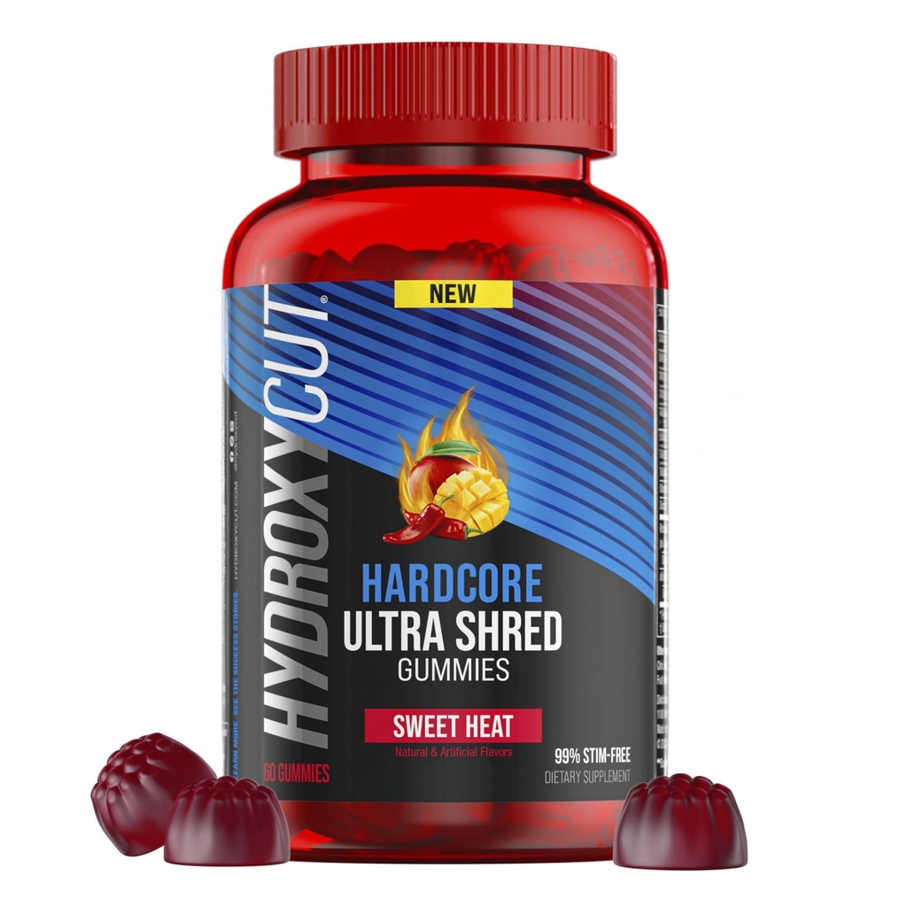 Hydroxycut ハードコア ウルトラ シュレッド ガミーズ, 甘い熱 - 99% 興奮剤 無料 - 含まれています Capsaicin & B ビタミン - のための 女性&男性