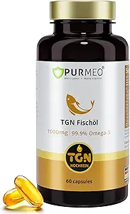 TGNの優れたrTG Omega-3の魚油1000mg - 400%のより高い吸収及び99.9%の純粋-中心、頭脳、目及び接合箇所サポートのための600mg EPA及び300mg DHA -ドイツ、60ctでなされる魚のあと味無し