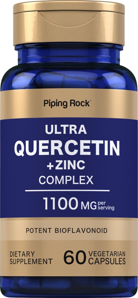 パイピングロックケルセチン亜鉛コンプレックス | 1100 mg | 60カプセル | 非GMO、グルテンフリーサプリメント