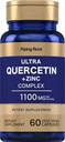 パイピングロックケルセチン亜鉛コンプレックス | 1100 mg | 60カプセル | 非GMO、グルテンフリーサプリメント