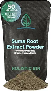 ホリスティックビン野生収穫ルートジンセンパウダー - ブラジルSuma Root Ginseng for Tea & Smoothies - アダプトゲンエキス - 非GMO - 50グラム