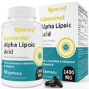 LiposomalアルファLipoicの酸1400mgのSoftgels、Lカルニチン1000mgのALAの補足、Ubiquinol (活動的なCoQ10) 100mgおよびビタミンE 10mgの酸化防止剤、Nerve、エネルギー60のSoftgelsのためのアルファLipoicの酸