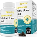 LiposomalアルファLipoicの酸1400mgのSoftgels、Lカルニチン1000mgのALAの補足、Ubiquinol (活動的なCoQ10) 100mgおよびビタミンE 10mgの酸化防止剤、Nerve、エネルギー60のSoftgelsのためのアルファLipoicの酸