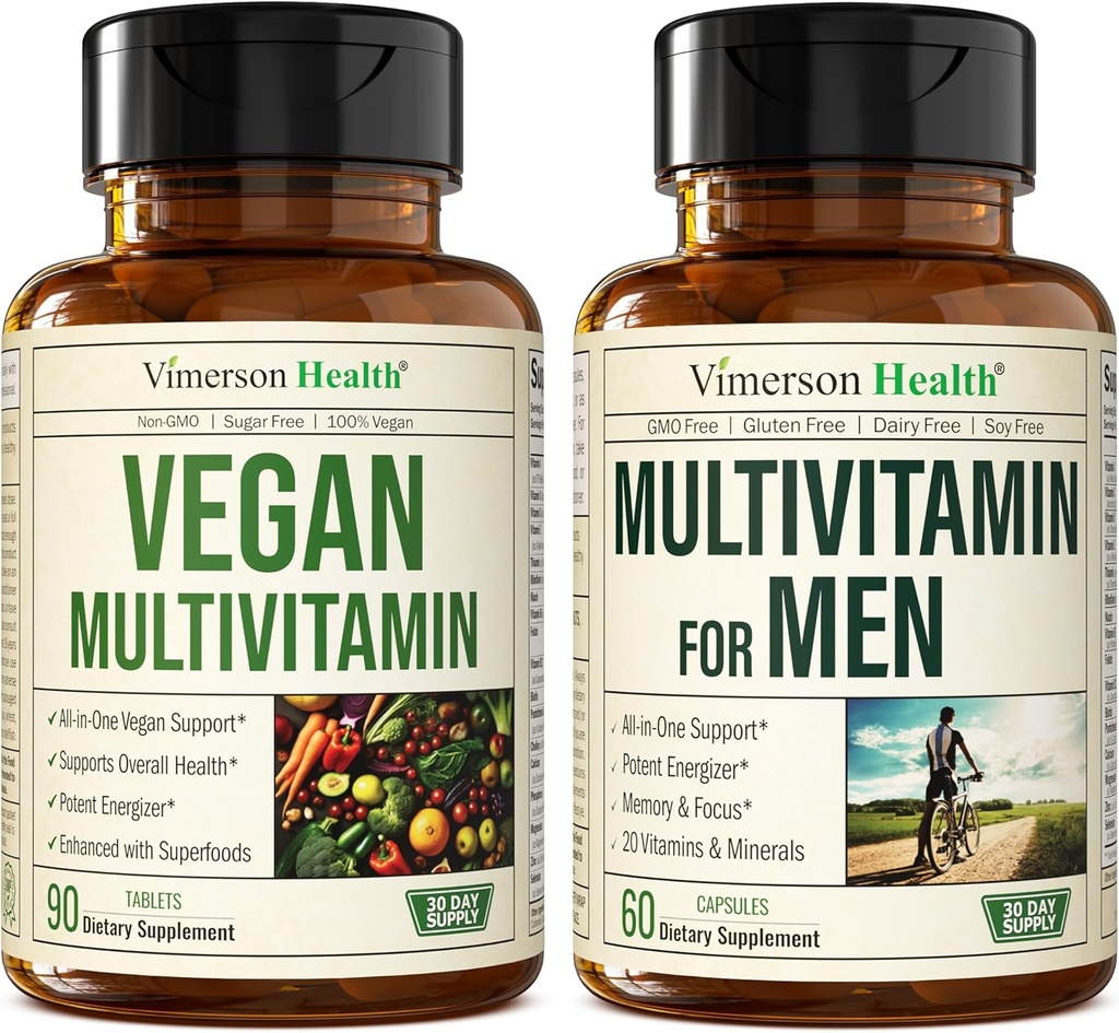 Vegan Multivitamins for Vegans and Vegetarians & Complete Multivitamin for Men