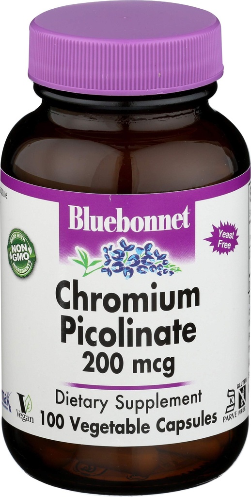 Bluebonnet栄養、クロムピコリン酸200mcg、100ベジギーカプセル