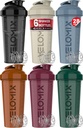 VELOMIX -6 PACK- 28 oz プロテインミキサー用プロテインシェーカーボトル - 6x ワイヤーウィスク | リーク プロテインシェーク用プルーフシェーカーカップ | タンパク質シェーカーボトルパック | タンパク質シャークカップ(アーストーンコレクション)