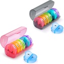 2 パック週刊ピルオーガナイザー 7 日 2 日を回す, ピルス/ビタミン分/魚油/消耗品, BPA 無料のピル ボックス, 簡単に清掃する