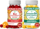 LunakaiのビタミンB12およびビタミンD3のグミーの束- 3000のmcg B12および25のmcg 1000 UI VIT D3 -グルテンフリー、トウモロコシのシロップ、有機性、非GMOの植物はゼラチンを自由に基づかせていました
