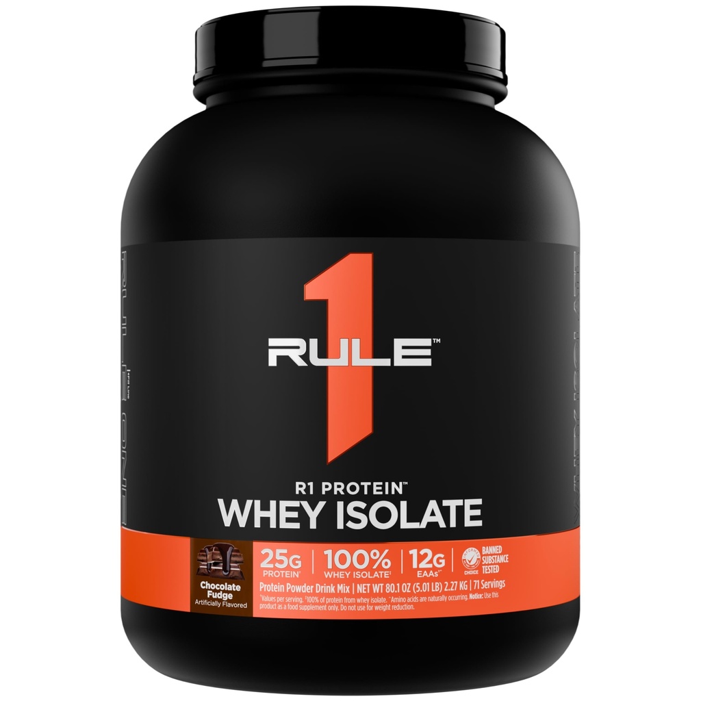 ルール1 R1タンパク質 Whey Isolate - ワークアウトの回復(5ポンド*、チョコレートファッジ)のための分離された及び加水分解された源からの25g蛋白質及び6g BCAAと排他的に