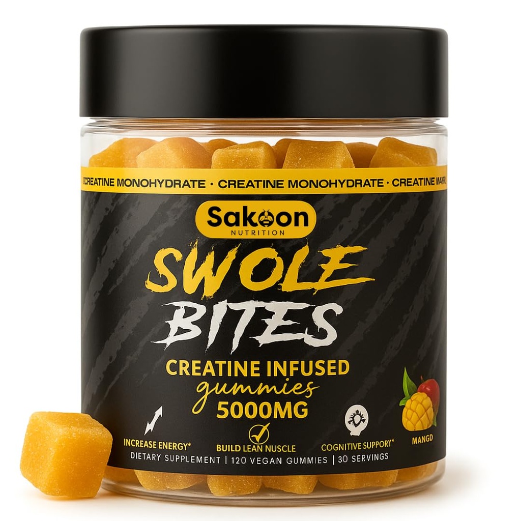 クレアチングミー5000mg - ビーガン - 筋肉ビルダー - 強度&エネルギーサポート - 120カウント - マンゴーフレーバー - 男性&女性のためのクレアチンモノハイドサプリメント