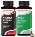 N-Acetyl Cysteine BoostのLifeSeasons Puri-T - サポート 肝臓及び肺の解毒 - 120のカプセル