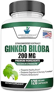 Ginkgo Biloba抽出200mg、有機Ginkgo Biloba抽出物、Ginkgo Bilobaサプリメント、Ginkgo Biloba抽出物、Ginkgo Biloba有機、Ginkgo Bilobaピル、Ginkgo Bilobaカプセル、120ビーガンカプセル