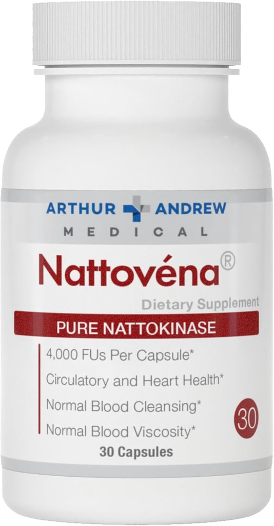 アーサー・アンドリュー・メディカル - Nattovena、純粋なナトキナーゼ、循環器および心の健康、ビーガン、非GMO、30カプセル