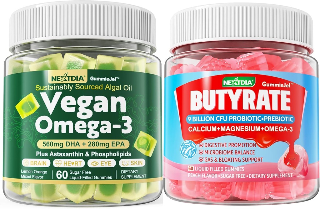 Vegan Omega 3 Gummies + Butyrate Gummies Sugar Free