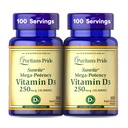 Puritan's Pride Premium SunviteTM Mega-Potency Vitamin D3 10,000 IU、健康な骨、歯および免疫システムサポートのための栄養補助食品、100 Rapid Release Softgels