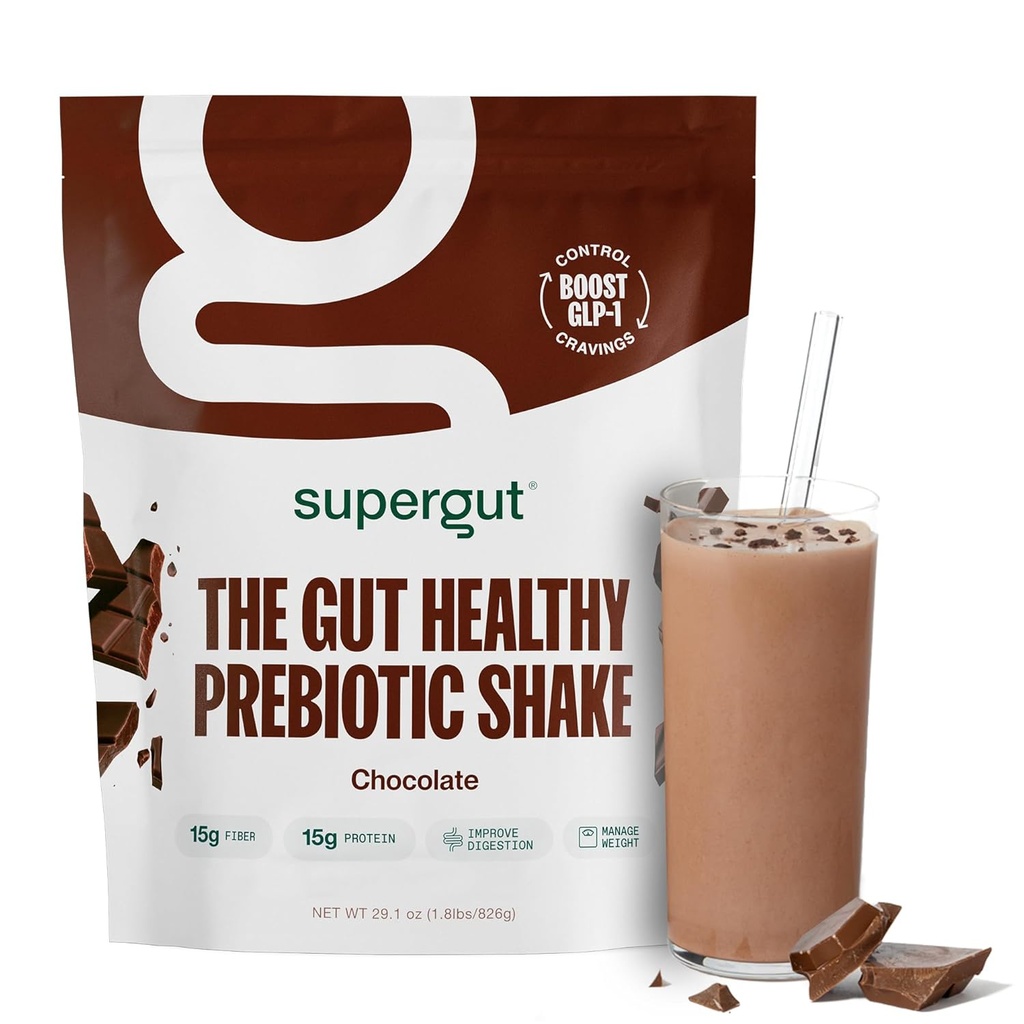 Supergut Prebiotic Shakes | 食事の交換 | Boost GLP-1 | 高たんぱく・繊維 | 砂糖 | ケト食品・食事・スナック(チョコレート・14食)