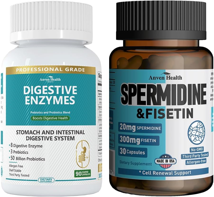 800mg男性と女性のための消化酵素 + 精子&フィセチンサプリメント - 98%の精子3HCLの20mg