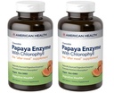 ChlorophyllのChewableタブレットとアメリカの健康パパイヤ酵素 - 600の計算(200の合計のサービング)(パッケージ2)