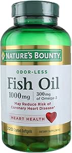 Nature's Bounty Fish Oil 1000 mg Omega-3、220 Odorless Softgels(パッケージ3)