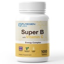 ビタミンCとPuregenラボスーパーBエネルギーコンプレックス - 免疫健康、エネルギー、神経系サポート - 非GMO、グルテンフリー100ベジタリアンタブレット