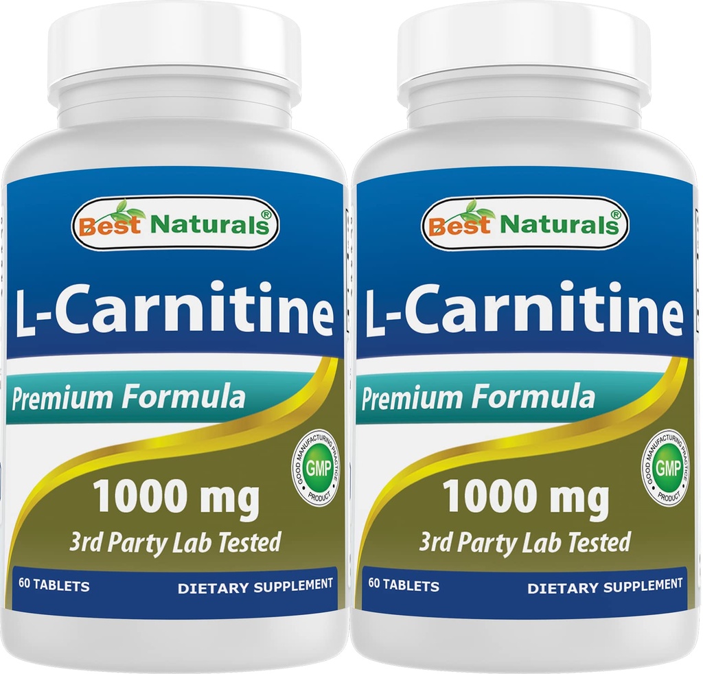 最高のナチュラルL-カルニチン1000mg 60錠(60カウント(2パック))