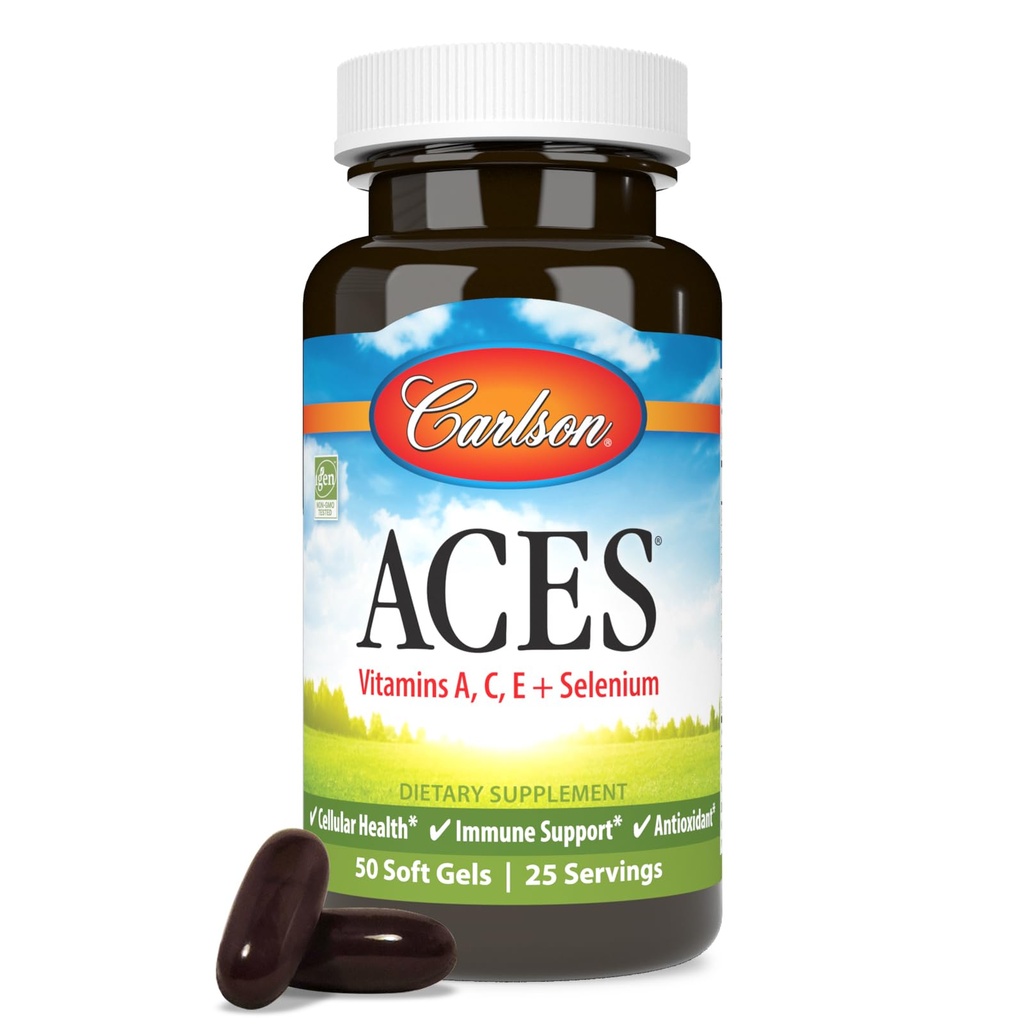 カールソン - ACES、ビタミンA、C、E +セレン、セルラーヘルス&免疫サポート、抗酸化剤、50 Softgels