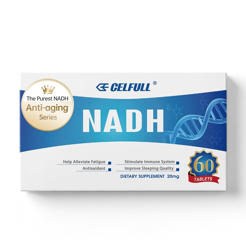 CELFULL NADHサプリメント40mgエンチャンスNMN免疫サポートアンチエイジングブーストブレイン認知&慢性疲労サプリメント