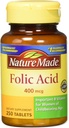 Nature Made Folic Acid (400 mcg) Tablets, 250 Count, Pack of 2