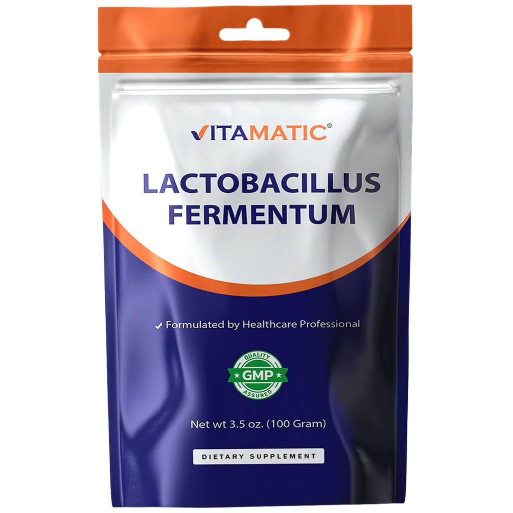Vitamatic LactobacillusのFermentumのプロバイオティックの粉-消化器の健康サポート- 100グラム(3.5 OZ) - 100のサービング