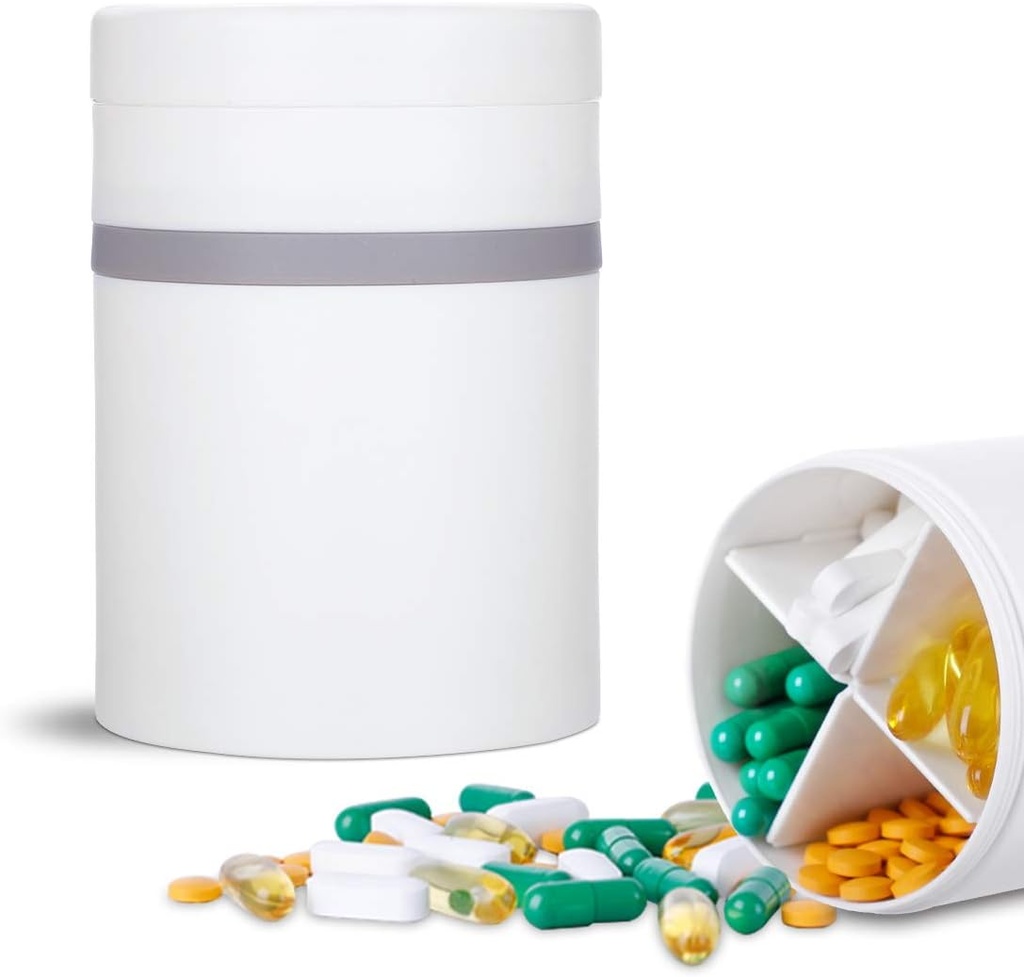 余分大きい補足のオーガナイザーおよび8のコンパートメントの倍の層の薬ディスペンサーの月例のビタミンのオーガナイザーの丸薬のびん、白